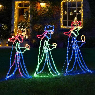 ไฟ LED ประดับต้นคริสมาสต์กลางแจ้งแบบสามกษัตริย์3องค์สำหรับตกแต่งสวนในงานปาร์ตี้ปีใหม่คริสต์มาส