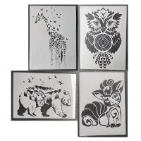 ชิ้น 21*29 ซม.กวางหมีนกฮูก Fox DIY Layering Stencils ภาพวาดสมุดภาพสี Embossing อัลบั้มตกแต่งแม่แบบ-Cailine