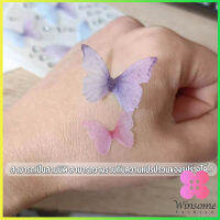 Winsome DIY สติกเกอร์คริสตัล เพชรติดหน้า ผีเสื้อติดหน้า รูปผีเสื้อ 3D Butterfly Sticker