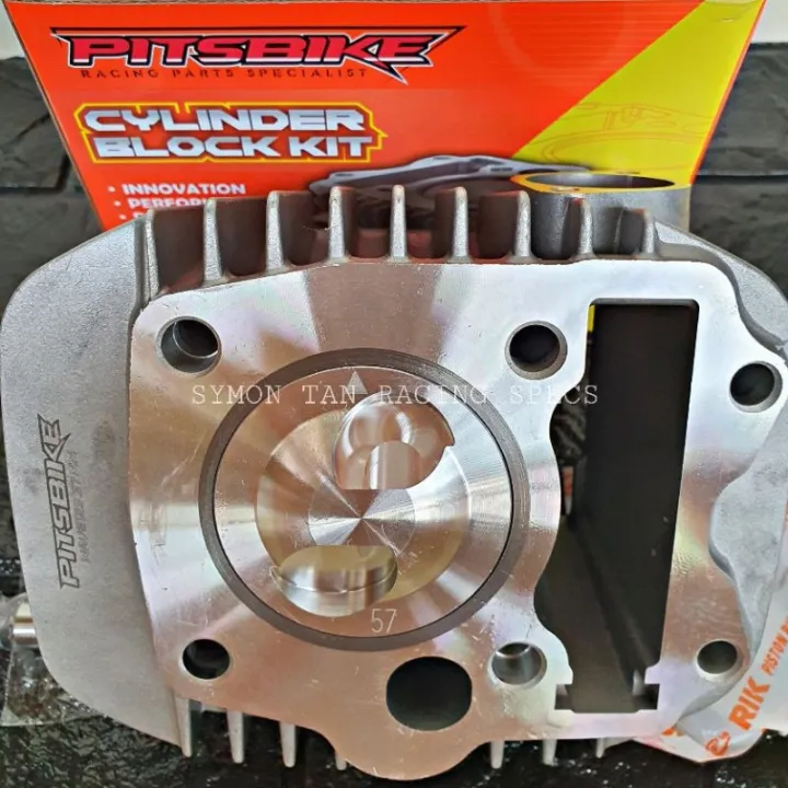 PITSBIKE CYLINDER BLOCK STEEL BOREKIT 57MM XRM125 RS125 WAVE125 (CARB