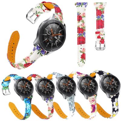 ❖❧ สายนาฬิกาหนังบางสำหรับ Samsung Galaxy Watch 46mm Gear S3 สายนาฬิกา 22mm สายรัดข้อมือสำหรับ Amazfit 2S Huawei Watch GT Belt