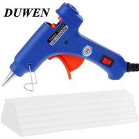 ✲☃ DUWEN ปืนกาวร้อนละลายพร้อมแท่งกาวขนาด 7x100 มม. 20W มินิอุตสาหกรรมปืนเทอร์โมไฟฟ้าอุณหภูมิความร้อน