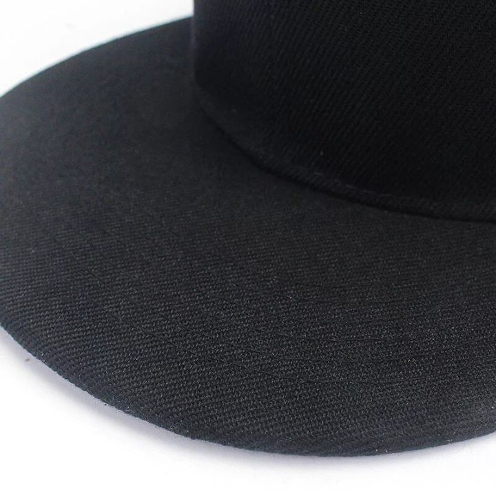 หมวกแก๊ปฮิปฮอปล้วนสำหรับผู้ชายหมวกใส่กลับด้านผู้หญิง-หมวกแก๊ปเบสบอลปรับได้หมวกปีกแบนหมวกแก็ปปีกแบนใบตราหน้าธรรมดาหมวกสตรีทแดนซ์