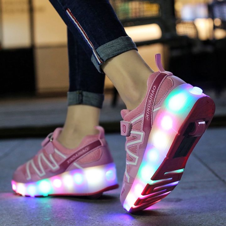 aaa-led-roller-shoes-leather-รองเท้าสเก็ต-1-ล้อ-มีสวิตปิด-เปิดไฟ-รองเท้ามีล้อ-รองเท้าสเก็ตบอร์ดมีล้อ-led-สำหรับเด็ก