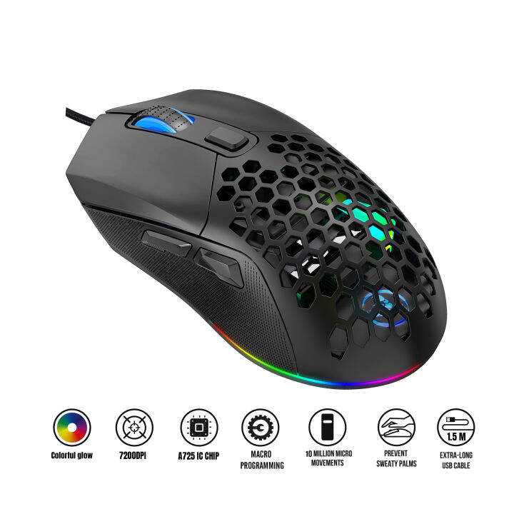 HXSJ X300 RGB Gaming Mouse Backlit Wired Ergonomic 6 Button