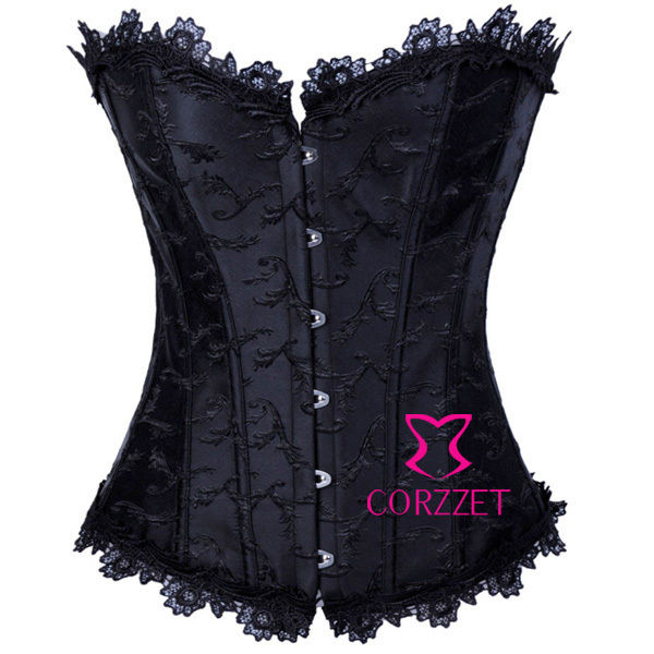 2021Sexy Embroidery Lace Trim Burlesque Corset and Bustier Top Sexy Womens Gothic Corselet Body Shaper Corpete Intimates