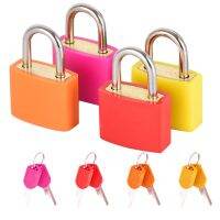 〖Margot decoration〗 4pcs Practical School Mixed Color Padlock Gym Home Anti Thief Portable Luggage Lock With Keys Outdoor Travel Hardware Security