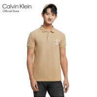 CALVIN KLEIN เสื้อโปโลผู้ชาย ทรง Regular  รุ่น J322451 PF2 - สีเบจ