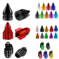 4pcs Car Tire Valve Cap Grenade Aluminum Tyre Valve Stem Cover Air Dust Cap Tire Valve Truck Bike Wheel Rim Valve Stem Cap