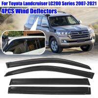 แผ่นเบนทางลมหน้าต่างรถยนต์สำหรับ Toyota Landcruiser ชุด LC200 2007 2008 2009 2010 2011 2012 2013 2014 2015-2021 4ชิ้น