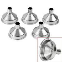 5Pcs/Set Mini Stainless Steel Liquid Funnel Kitchen Oil Funnel small with Detachable Wide Mouth Kitchen Canning Tool