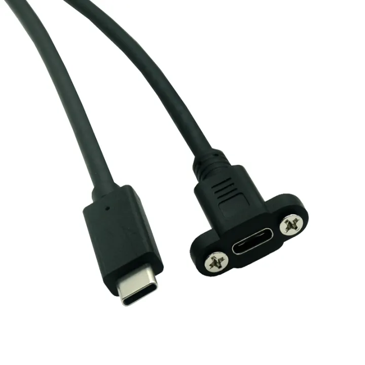 Usb C Usb 31 Type C Male To Female Extension Data Charge Cable With Panel Mount Screw Hole 0765