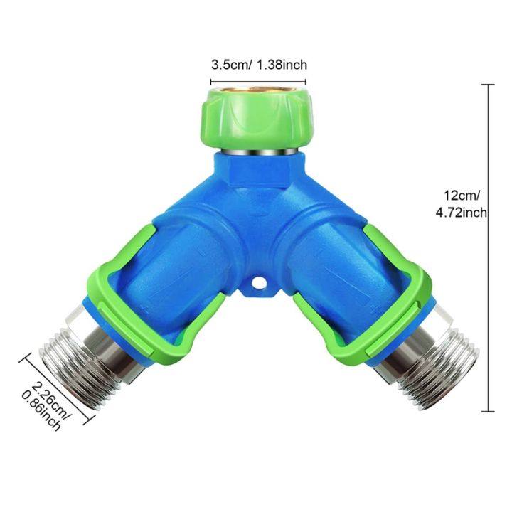 2pcs-water-hose-splitter-2-way-hose-y-splitter-connector-faucet-comfortable-plastic