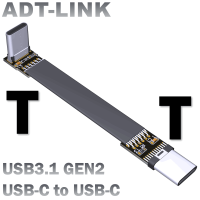 [HOT N] FPV ป้องกัน USB 3.1ประเภท-C 90องศาอะแดปเตอร์5ซม.-300ซม.FPC Ribbon USB แบน USB C ประเภท C ชาย3A Gen2x1 10G Bps