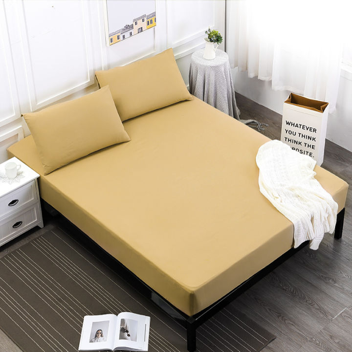 2021MECEROCK Solid Waterproof Mattress Protector with Elastic Band Sanding Breathable Bed Mattress Cover Anti-mite&amp;Washable