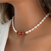 Elegant Fashion Natural Agates Pearl Necklace Freshwater Pearls Chain Choker for Women Female Wedding Bridal Jewelry Fine Gifts