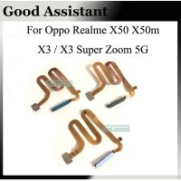 สําหรับ Oppo Realme X50 X50m X3 / X3 Super Zoom 5G เครื่องสแกนลายนิ้วมือ Touch Sensor ID ปุ่มโฮม Return Assembly Flex