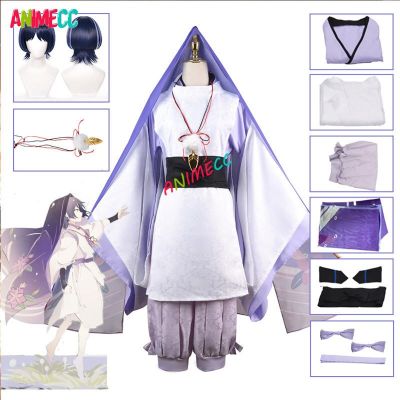 ANIMECC Wanderer Genshin Impact Scaramouche Cosplay Costume Wig Anime Game Balladeer White Kimono Halloween For Women Men