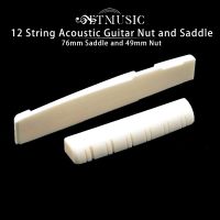 2 Pcs12 Corde Chitarra Acustica สะพานกระดูก Sella Dado Per Chitarra Folk 49Mm / 76Mm Guitarra Parti Di Ricambio