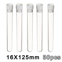 16 X 125mm Plastic Test Tubes with Caps 30pcs