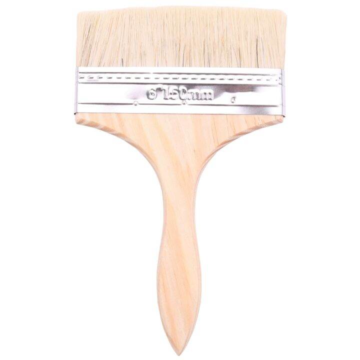 6" Wide Bristle Hair Wooden Handle Paint Brush Wall Painting Tool