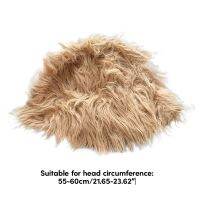 HotWomens Faux Furs Bucket หมวกสีทึบ Plush หมวกชาวประมงฤดูใบไม้ร่วงฤดูหนาวกลางแจ้งสั้น Brim Sun Cap