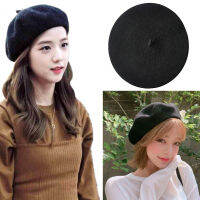 หมวกเบเร่ต์ beret (ผู้ใหญ่) ?สต็อคไทย? หมวกเบเร่ต์สีพื้นสไตล์ฝรั่งเศสฤดูใบไม้ผลิและฤดูหนาวสําหรับสตรี