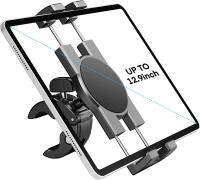 KDD Spin Bike Tablet Holder Mount, Phone iPad Holder Stand Exercise Bike Handlebar Mount For Stationary Bicycle, Treadmill, Microphone Stand, Fit For iPad Pro 12.9, Air, Mini, Galaxy Tabs, iPhone(4.7-13”)