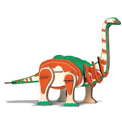 Candice Guo 3D ตัวต่อ DIY ของเล่นไม้ชุดช่างไม้งานฝีมือสัตว์ชุดไดโนเสาร์ Brontosaurus Boy ของขวัญวันเกิดคริสต์มาส1ชิ้น