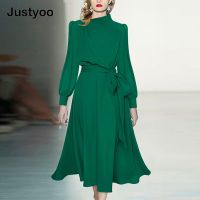 【HOT】▼❂ 2022 Fashion Designer Collar Lantern Sleeve Up Dresses