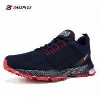 Baasploa Brand Men Running Shoes Lightweight Knit Mesh Sneakers Non-Slip Breathable Sports Shoes Shock Absorption Walking Shoes