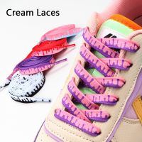 Flat AF1 Ice Cream Shoelaces Colorful Print Gradient Shoe Laces for Sneakers Classic Mandarin Duck Canvas Shoelaces for Unisex