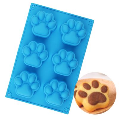 【YF】 BIG Dog Footprint Feet Mould Cake Molds Soap Creative Cookie Fondant 3D Cat Paw Silicone Bakeware