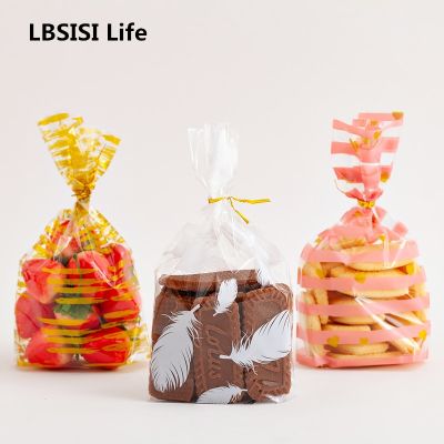 LBSISI Life ถุงขนมคุกกี้50ชิ้นถุงซานตาบรรจุภัณฑ์ของว่างสำหรับงานเลี้ยงงานแต่งงานวันเกิดคริสต์มาสโปรดปราน