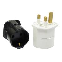 NEW Universal EU to UK Plug 2 Pin to UK 3 Pin Plug Conversion Socket Travel Adapter Power Plug with Erdung Protect Safety Wires  Leads  Adapters