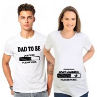 เสื้อยืดแขนสั้น ลาย Dad To Be Baby Loading สําหรับคู่รัก