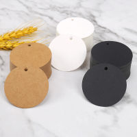 50PCS Vintage Kraft Paper Blank Round Tag Wedding Brown and White DIY Handmade Gift Tag Thank You Tag Card Message Card kad Clothing Tag Product Tag J