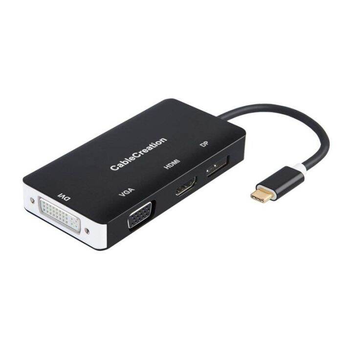 4 in 1 USBC Type C to HDMI 4K + DP 4K + DVI + VGA Adapter Thunderbolt