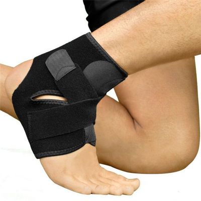 Neuim ซ้ายและขวาผ้ารัดข้อเท้า Gym ป้องกันแผลเท้ายืดหยุ่นผ้ารัดข้อเท้าสีดำแถบ Anti-Slip Guard กีฬาอุปกรณ์เสริมสำหรับออกกำลังกาย