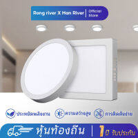 Han River X Rong River โคมไฟติดเพดาน 24W 18W 12W 6W ไฟดาวไลท์เพดาน สีขาวนวล ดาวน์ไลท์ฝังฝ้า Surface Downlight