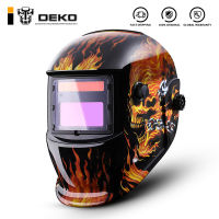 DEKO Welding Skull Solar Auto Darkening MIG MMA Adjustable Range 49-13Electric Helmet Welding for Welding Machine