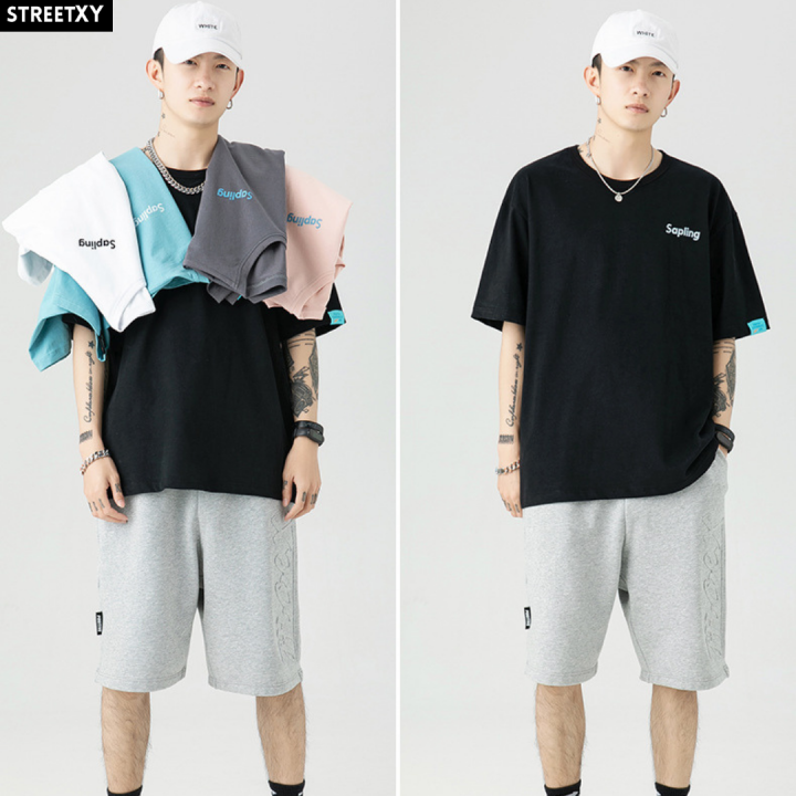 streetxy-sapling-t-shirt-เสื้อยืดคลอกลมสีพื้น-unisex