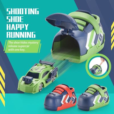 Catapult Running Shoes Toy Car Press Catapult Diecast Car Model Set Fun Competitive Racing Sports Car Toy Children Surprise Gift