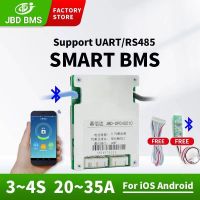 JBD BMS อัจฉริยะ Lifepo4 Bms 4S 20A 30A 35A 12V แผ่นกลม Lifepo4สมดุลลิเธียม18650แบตเตอรี่ Bms กับ UART RS485ชิ้นส่วนวงจรไฟฟ้า