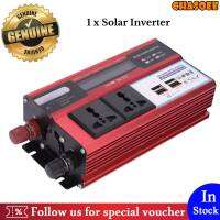 chasoee Digital Display Solar Inverter Red Aluminum Alloy Converter for Car 4xUSB 3000W 110V