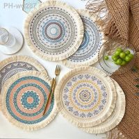 Light Luxury Bohemian Woven Cotton Placemat Nordic Fabric Tassel Insulation Pad Anti-scalding Pot Pad Home Decoration Coaster