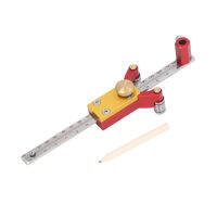 เครื่องวัดเครื่องหมายล้อเลื่อนไม้ Scribe เครื่องมือ DIY Parallel Linear Arc Drawing Height Measuring