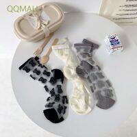 QQMALL Transparent Tube Socks Thin Glass Silk Socks Crystal Socks Women Cute Summer Japanese Girls Simple Bear QC7311709