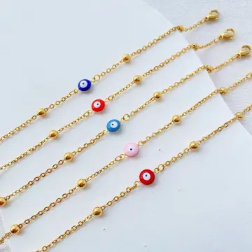 Stylish Golden Imitation Pearl Bracelet For Women Lucky Evil - Temu