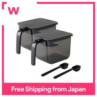 Mana Seasoning Pot Wide Black 2ชิ้น Good Lock Container R305BK With Moisture Prevention Packing